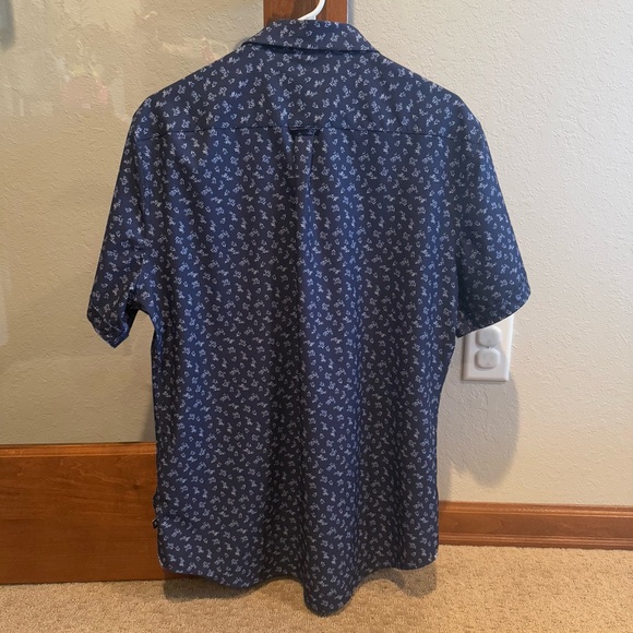 7 Diamonds Men’s Short Sleeve Dress Shirt, Size Large, Blue - Picture 3 of 4